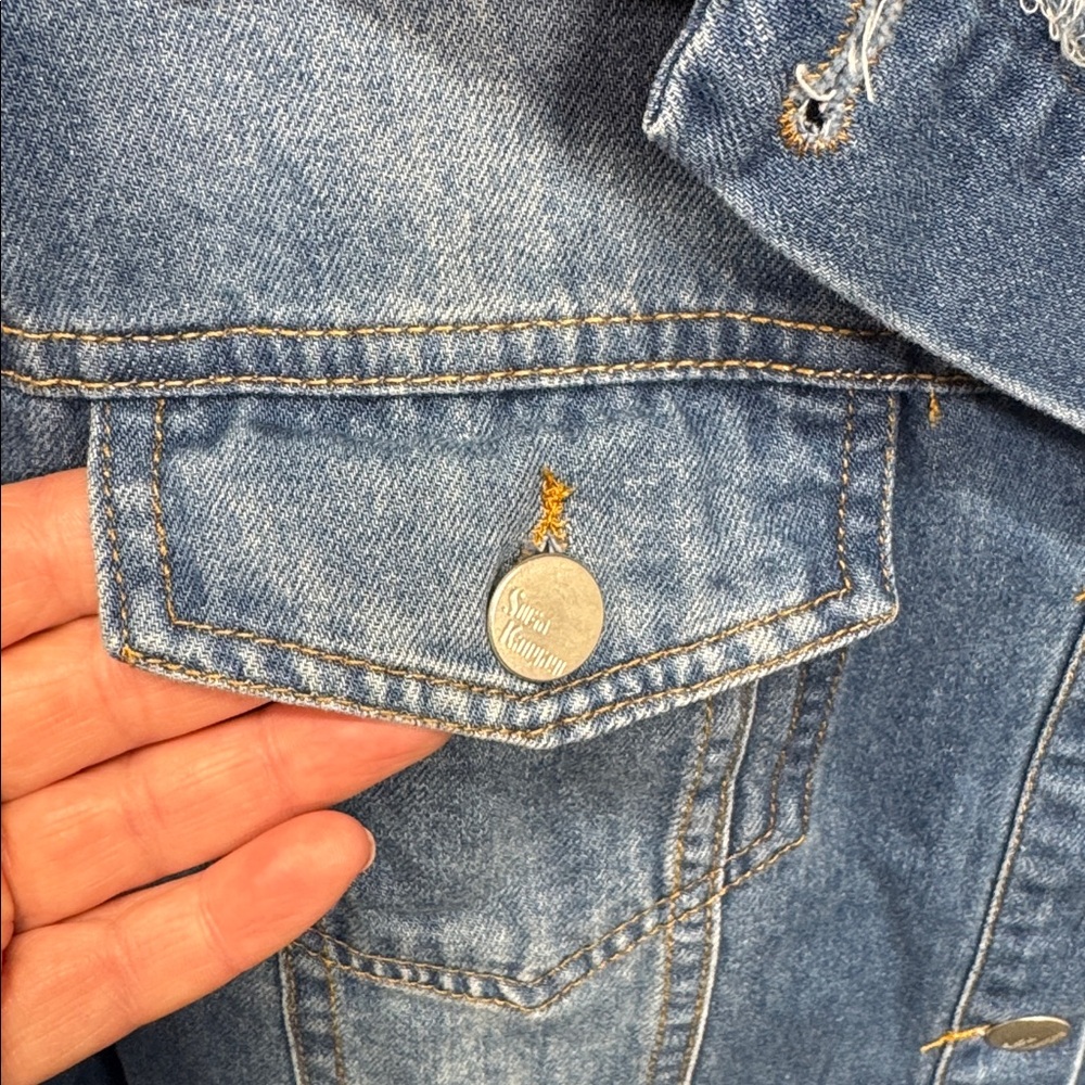 Denim Jacket with Ruffle Sleeves - Picture 3 of 5
